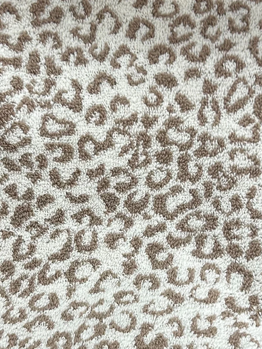 Rachel Zoe Animal Print Brown Cotton Bath Towels with Locker Loop 30”x56”